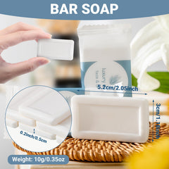 Kacctyen close-up of a single unwrapped mini soap texture and purity