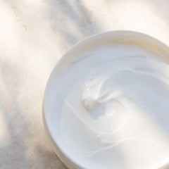 kai body butter open jar top view revealing silky soufflé texture