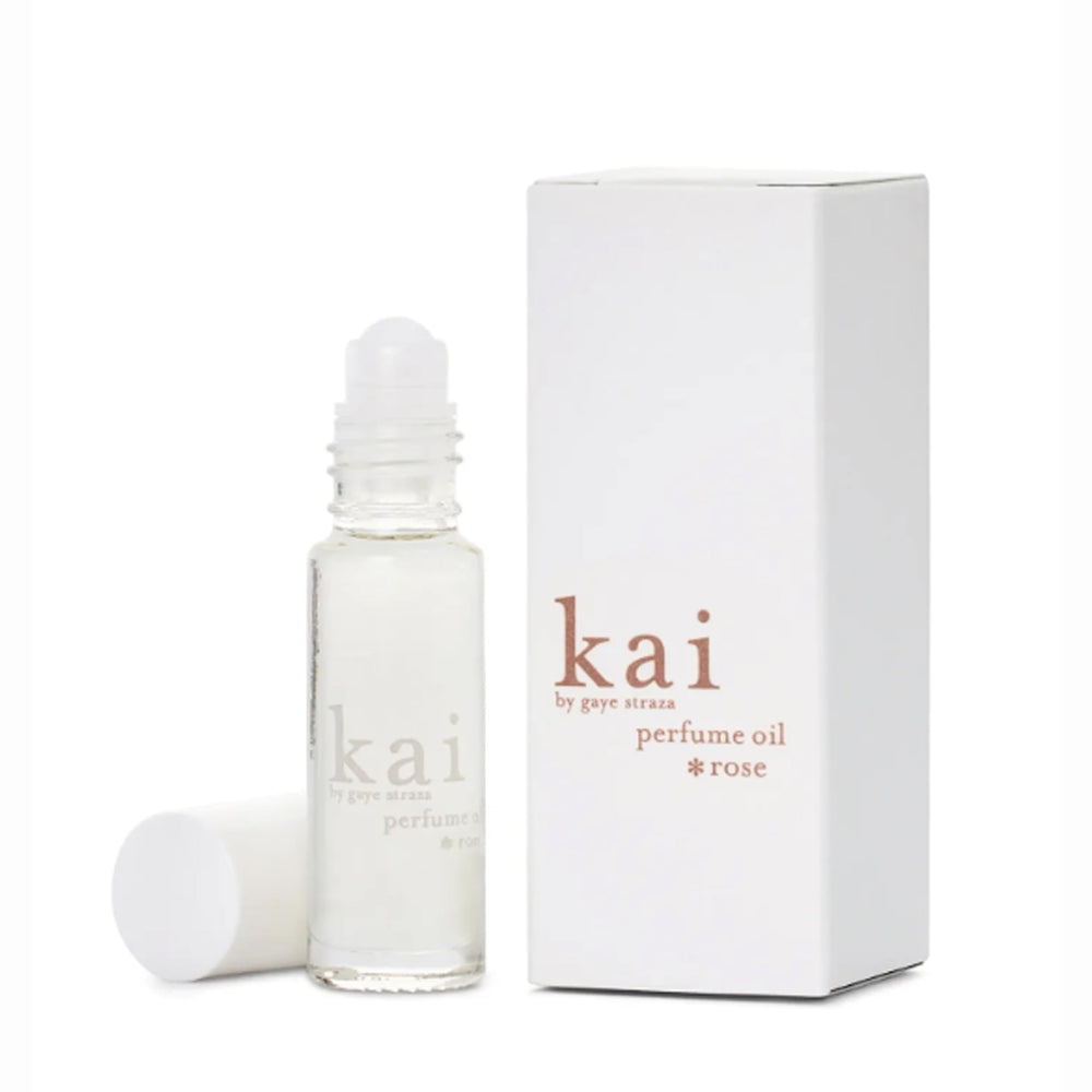 kai roll-on front packaging showing compact glass vial and label, convenient for travel