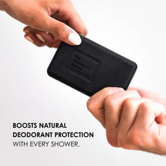 Kaia Naturals bar close-up texture highlighting charcoal specks and detox action