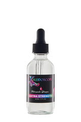Kaleidoscope Hair Products front bottle showing extra strength label and quick application benefit