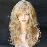 Kalyss front view blonde wig showing layered waves and natural shine
