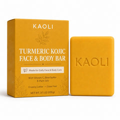 Kaoli front packaging of turmeric cleansing bar showing label and 100g size benefit