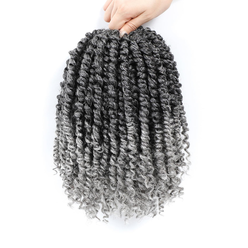 Karida front packaging showing gray passion twist packs and quick styling benefit
