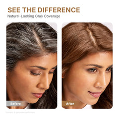 Karseell before and after split showing blended gray coverage benefit