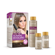 KATIVA front packaging showing blonde smoothing kit for easy identification and confidence