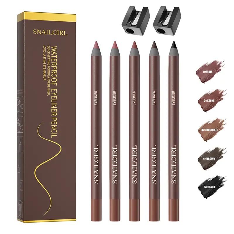 KCTAN front packaging showing five matte eyeliner pencils and included sharpener for convenience