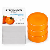 KDMAN persimmon soap front packaging showing three-bar value pack and benefits