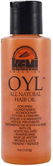 Kemi OYL front bottle showing label and compact 4 oz size for travel