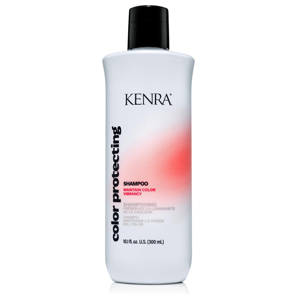 Kenra front label showing product and brand, clear benefit of color protection