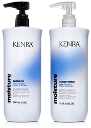 Kenra moisture set front packaging showing both bottles and benefits