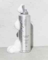 Kenra Platinum mousse creating root lift during blowdry for long-lasting body