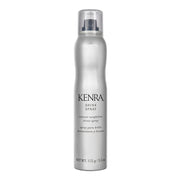 Kenra front packaging showing sleek can and glossy finish benefit