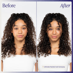 Kenra fine spray mist over hair showing quick-dry action and lightweight hold