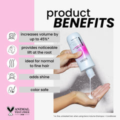 Kenra volume conditioner label close-up highlighting product name and color-safe benefit