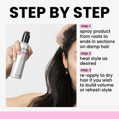 Kenra Volume Mist 2 in use during blow-dry to build root volume and protect from heat