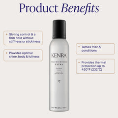 Kenra close-up of mousse texture highlighting lightweight, non-drying formula