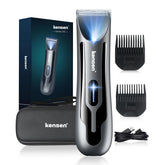 kensen front view packaging showing full kit and compact groomer for quick setup