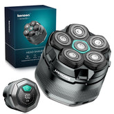 kensen front view of shaver showing controls and compact profile for portability