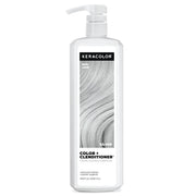 KERACOLOR front bottle of Clenditioner silver showing product benefit of one-step color and care