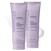 Keranique front packaging shows set and benefits for hydrated hair