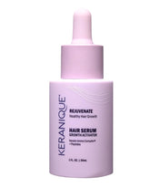 Keranique bottle front view showing clear label and benefits