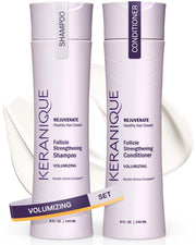 Keranique front packaging showing set and benefit of fuller-looking hair