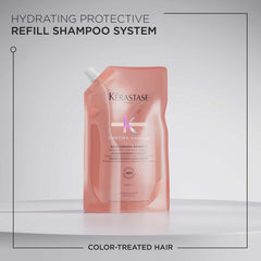KÉRASTASE close-up of 500ml refill bottle highlighting sustainable refill design