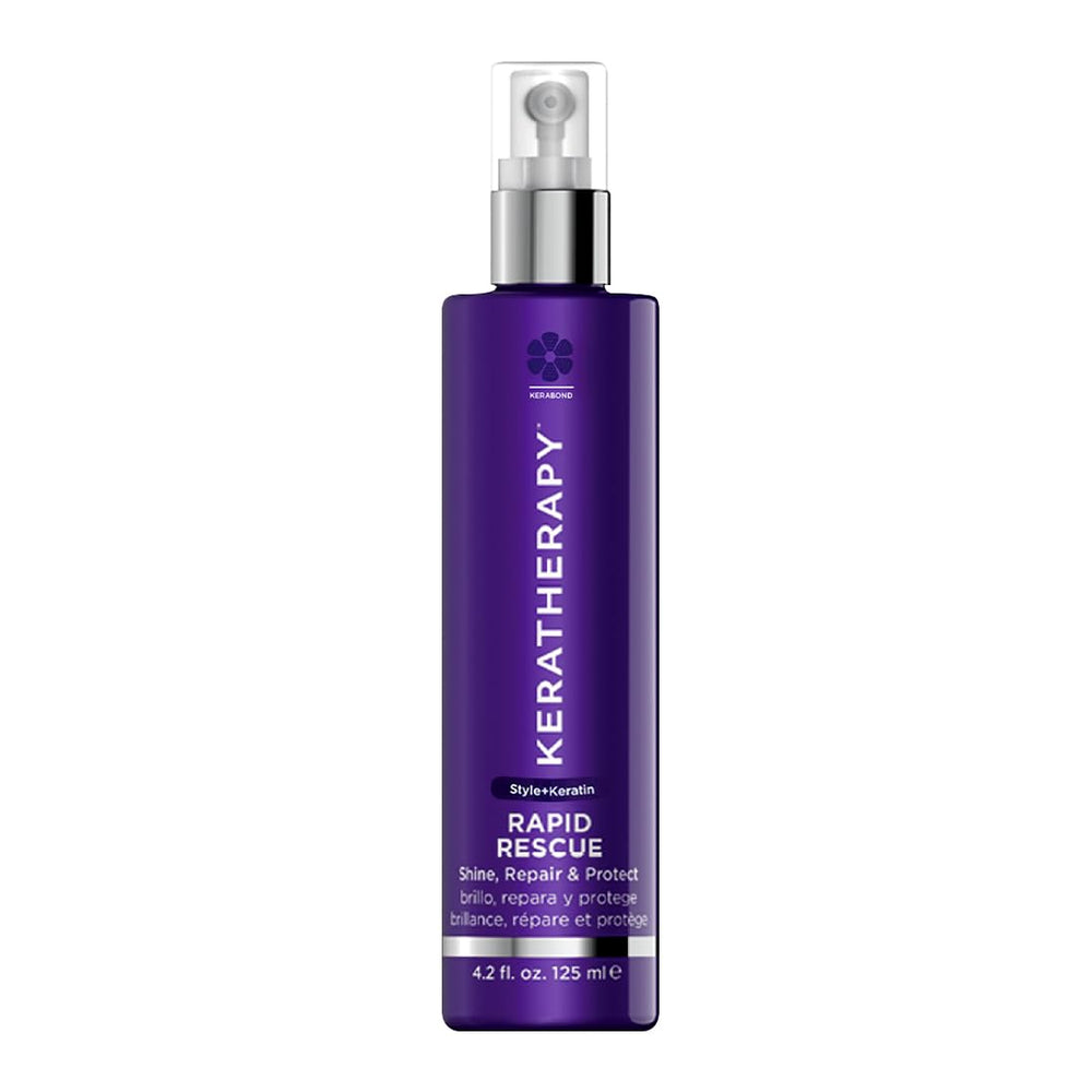 KERATHERAPY front bottle showing label and glossy finish for instant shine