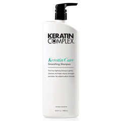 Keratin Complex front bottle showing label and benefit of frizz control