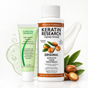 KERATIN RESEARCH front packaging showing product and professional benefits