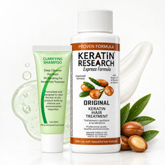 KERATIN RESEARCH front packaging showing product and professional benefits