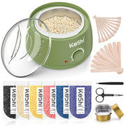 KeShi front packaging showing full waxing kit and included tools for convenience