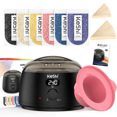 KeShi kit front packaging showing complete at-home waxing set and benefits