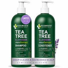 KESMEDIK front packaging showing the shampoo and conditioner set benefits
