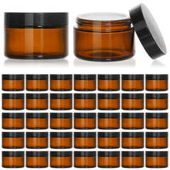 KEYWING amber jars front packaging showing 36-pack and neat arrangement for storage benefit