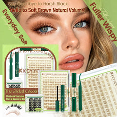 KEYYOU close-up of lash fibers highlighting soft texture and natural blend