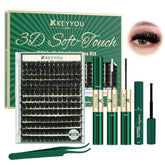 KEYYOU front packaging showing lash clusters kit and contents for flexible looks