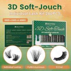 KEYYOU close-up of treated lash tips proving natural soft finish