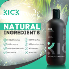 Kick rich lather texture demonstrating concentrated formula