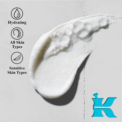 Kiehl's creamy-to-foam texture close-up demonstrating gentle hydration