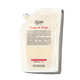 Kiehl's Creme de Corps front tub showing refill packaging and large size benefit