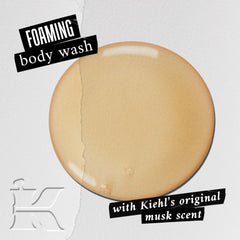 Kiehl's pump and label close-up highlighting clear ingredient details and texture