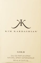 Kim Kardashian Gold atomizer close-up highlighting spray detail and easy application benefit