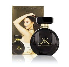Kim Kardashian Gold front bottle showing gold and black design with elegant presentation