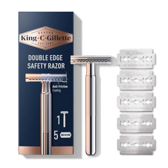 King C. Gillette front view razor showing classic chrome finish and durable control