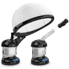 Kingsteam front view showing compact dual steamer and clear benefits