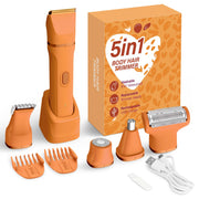 KINGTEE front view in pure orange showing the full trimmer and charging base for confident grooming