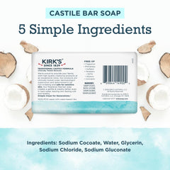Kirk's close-up bar texture highlighting gentle coconut formula