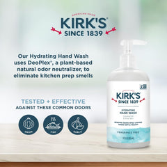 Kirk's pump dispenser detail highlighting easy one-hand dispensing